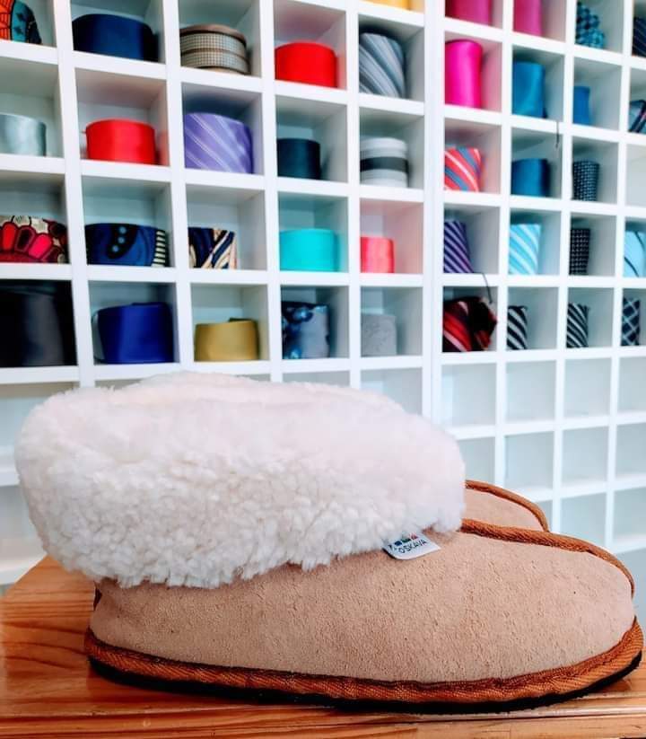 FB_IMG_1628598082840 Full Sheep Skin Slippers - Tan - Image 1