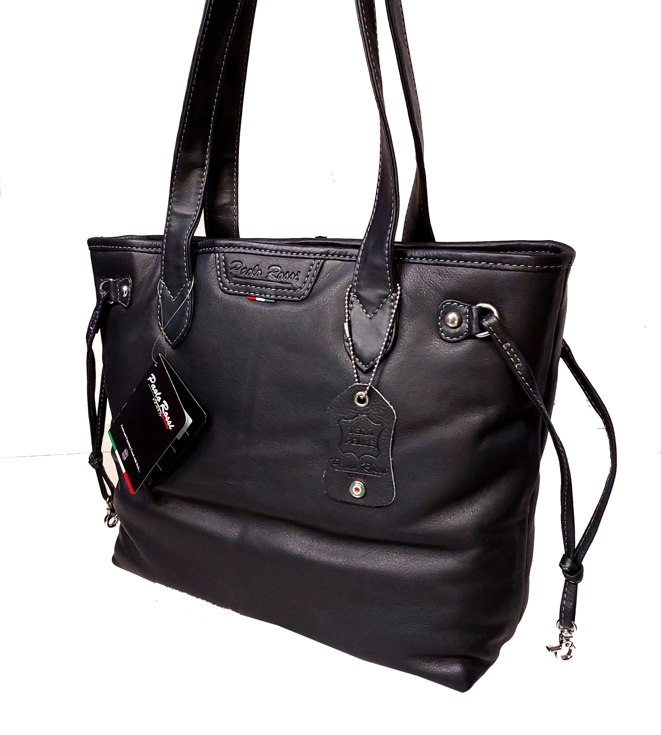 Paolo Rossi – 500 – Leather Shopper Handbag – Black – Leather Land