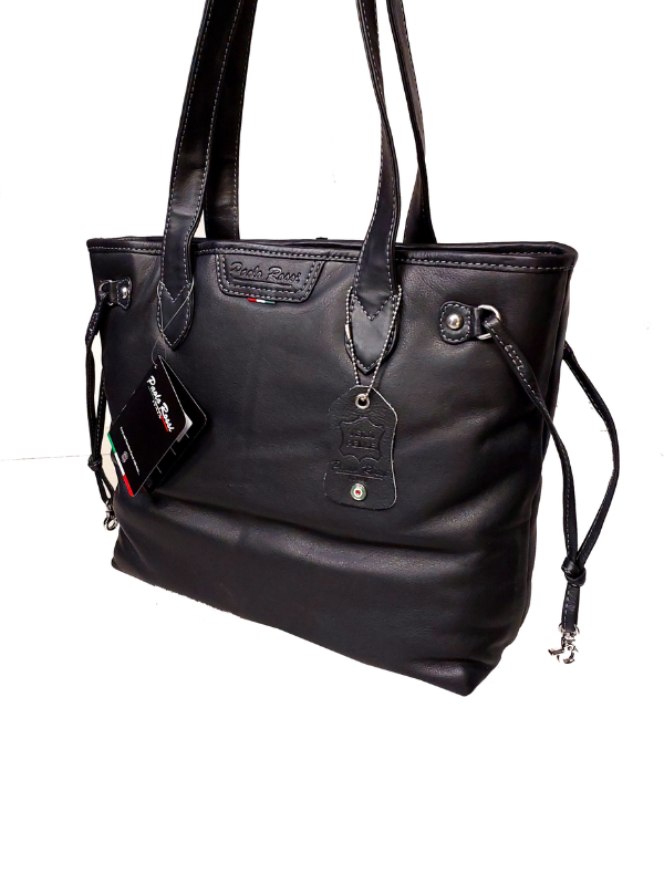 Paolo-Rossi-500-Nappa-leather-handbag-04 Paolo Rossi - 500 - Leather Shopper Handbag - Black - Image 1