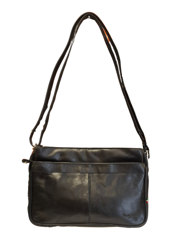 Paolo-Rossi-901-tan-sling-bag-Navy01 Paolo Rossi - 901 - Leather Sling Handbag - Image 1