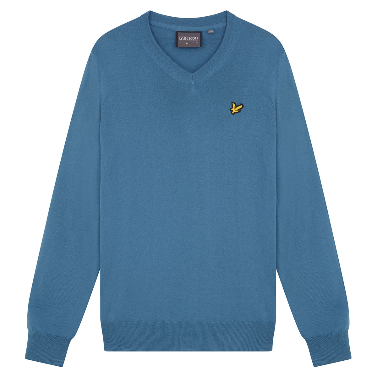 Lyle & Scott Golf V Neck Pullover Azure Leather Land
