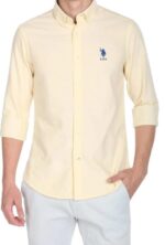 US Polo Assn. - Men's Long Sleeve Woven Oxford Shirt - Yellow
