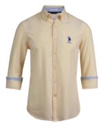 US Polo Assn. - Men's Long Sleeve Woven Oxford Shirt - Yellow - Image 3