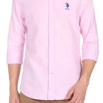 US Polo Assn. - Men's Long Sleeve Woven Oxford Shirt - Pink