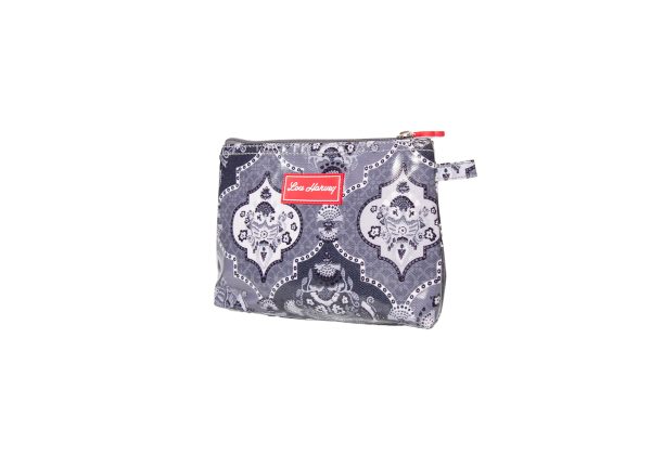 Lou Harvey Indian Trellis Black & Grey Small Cosmetic Lou Harvey - Indian Trellis Black & Grey - Small Cosmetic - Image 1