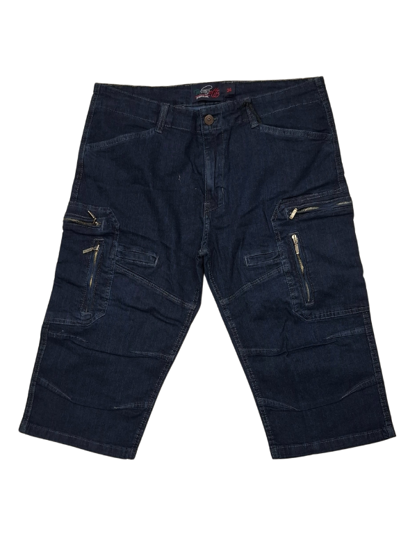 Balacotti-Cargo-jean-shorts-indigo-01 Balacotti - Cargo Shorts - Indigo - Image 1