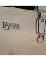 Prima Donna - Large Shopper Handbag - Beige & Grey - PD004 - Image 4
