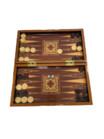 Star Tavla - Medium - Wood & Mosaic - Backgammon
