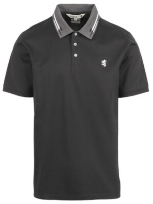 Pringle James Jacquard Collar Golfer - Black
