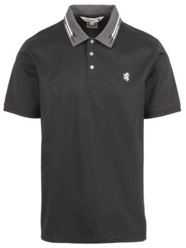 pringle-james-jacquard-collar-golfer-black Pringle James Jacquard Collar Golfer - Black