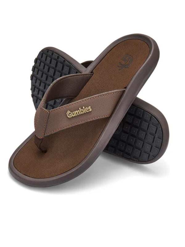 Gumbies-Noosa-brown-flip-flops-01 Gumbies - Noosa Brown - Men's Flip Flops - Image 1