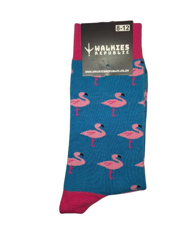 Walkies-Republic-pink-flamingo Walkies Republic - Pink Flamingo - Life Style Sock - Image 1